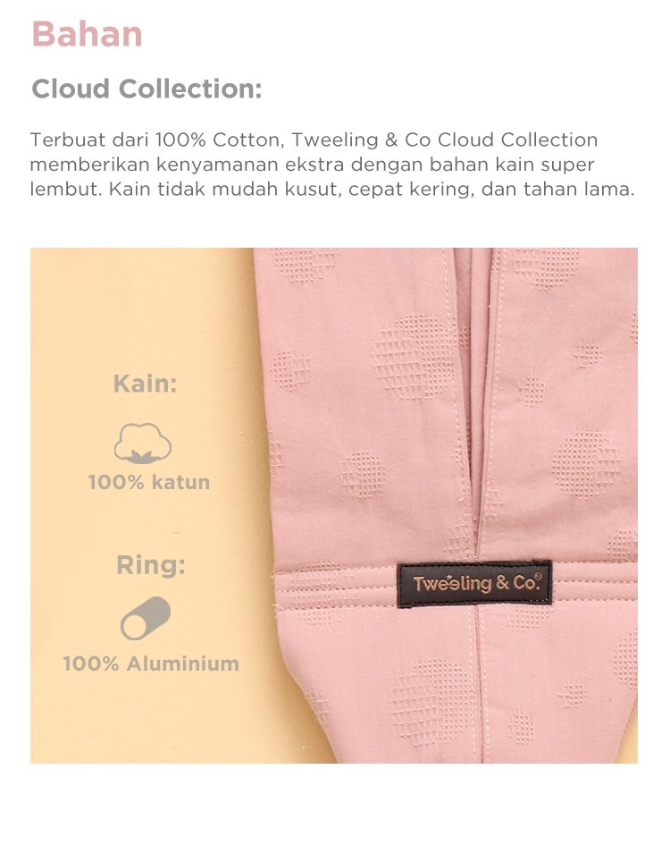 Tweeling & Co. Cloud Collection - Gendongan Bayi Kain description image