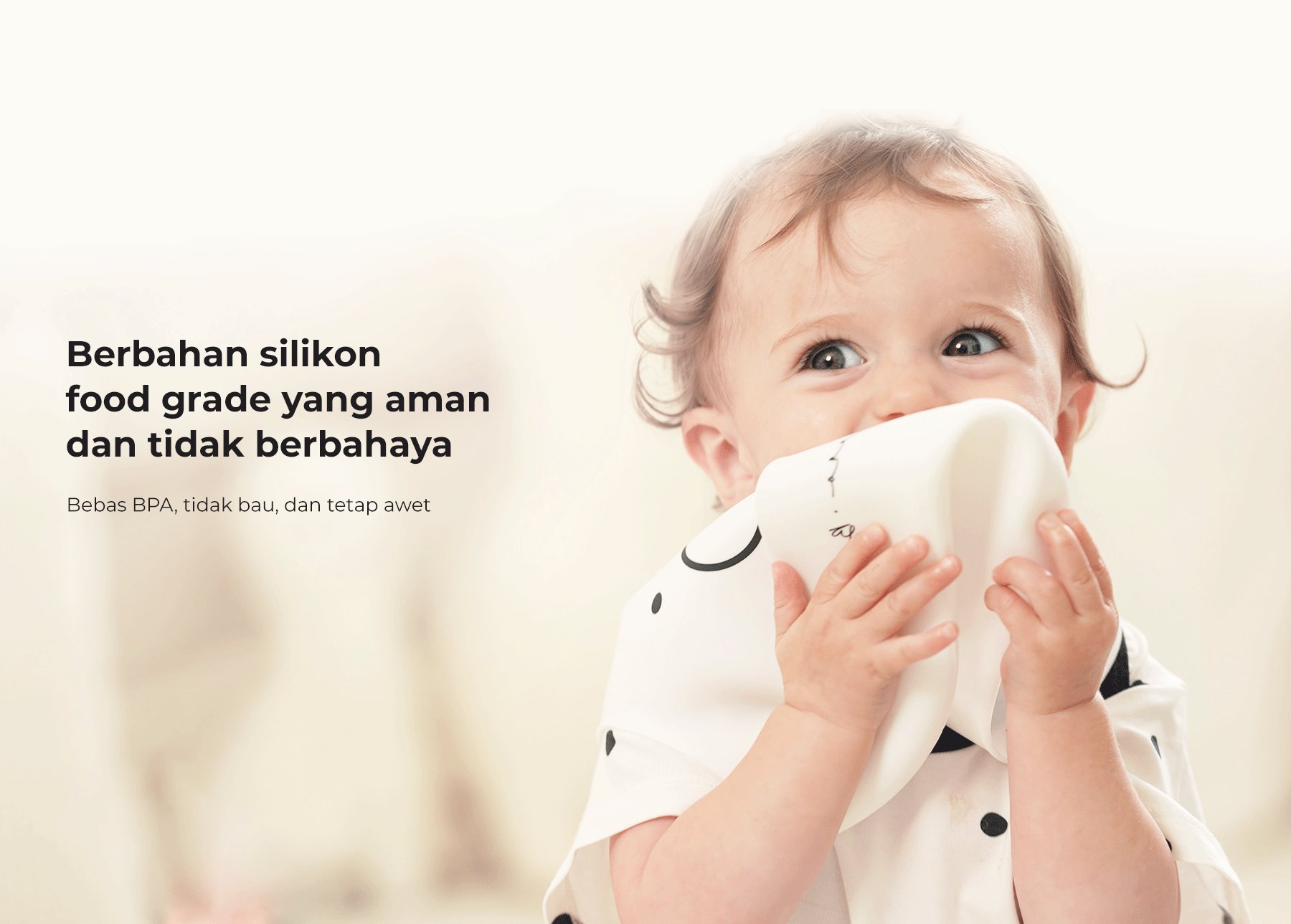 Nero Bianco Silicone BIB - Celemek Bayi description image