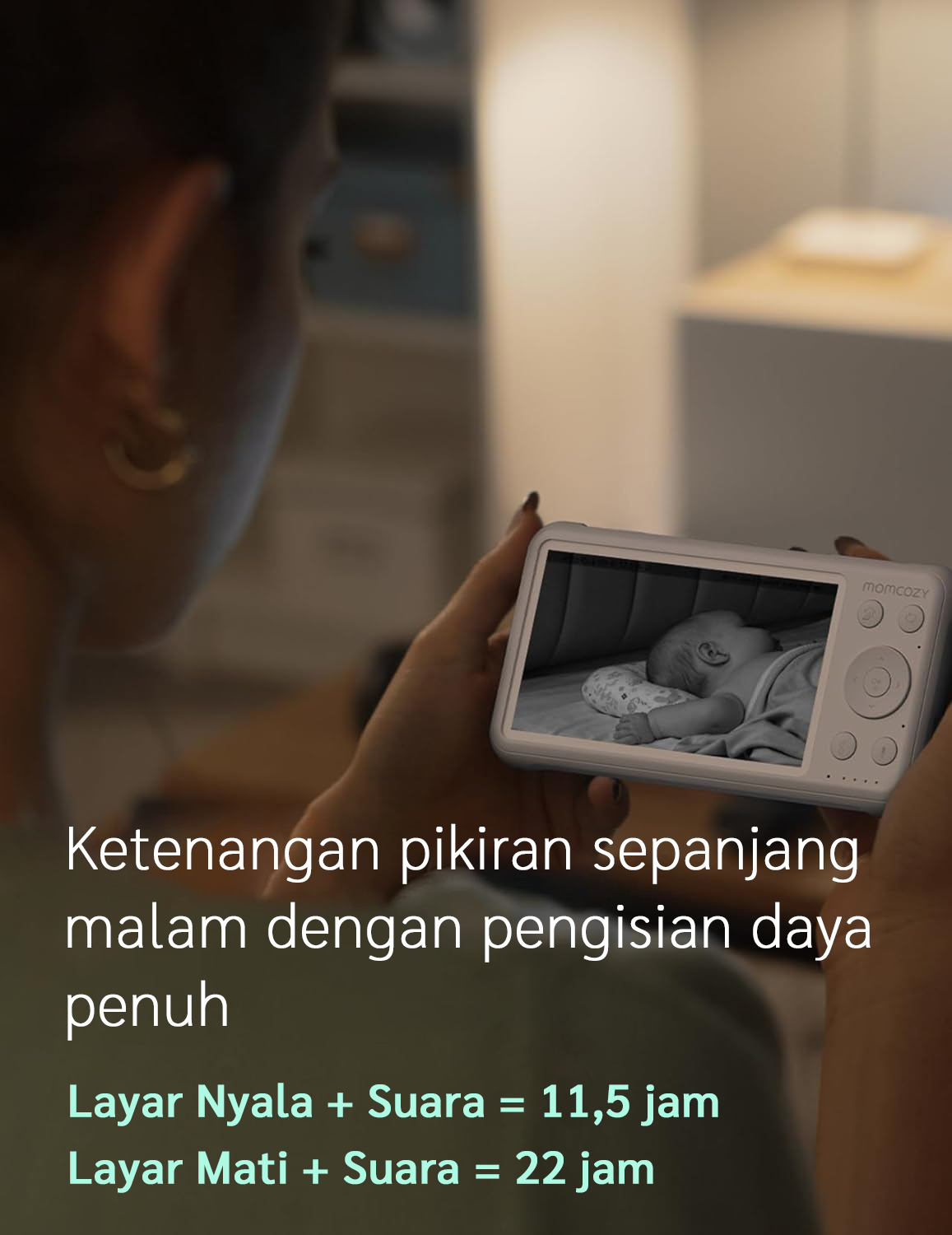 Momcozy Video Baby Monitor, 1080P 5" HD description image