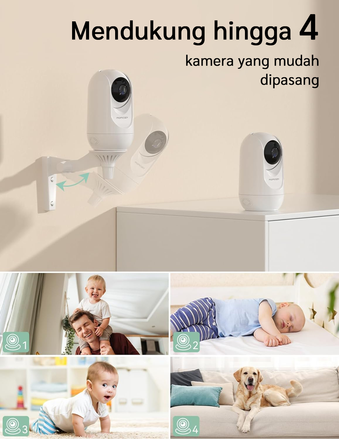 Momcozy Video Baby Monitor, 1080P 5" HD description image