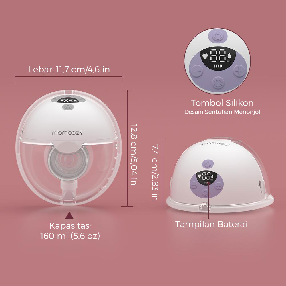 [PRE ORDER] Momcozy All-in-one M5 Wearable Breast Pump (Grey) description image