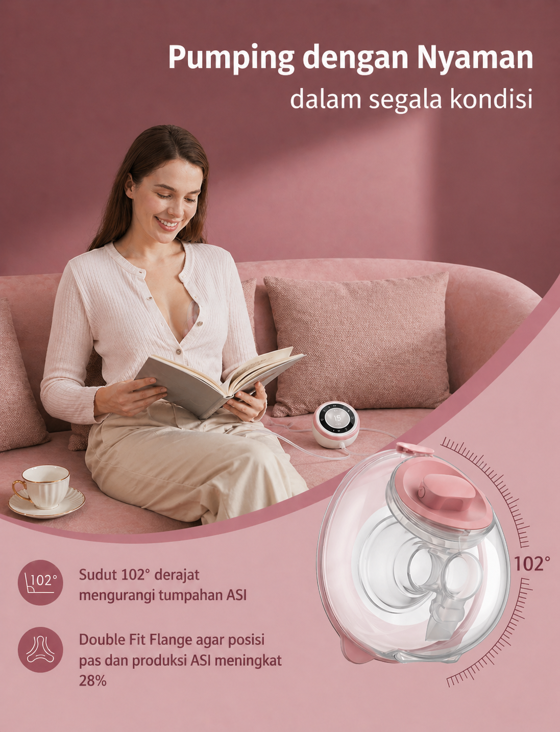 Momcozy V1 Pro Hospital-Grade Wearable Breast Pump description image