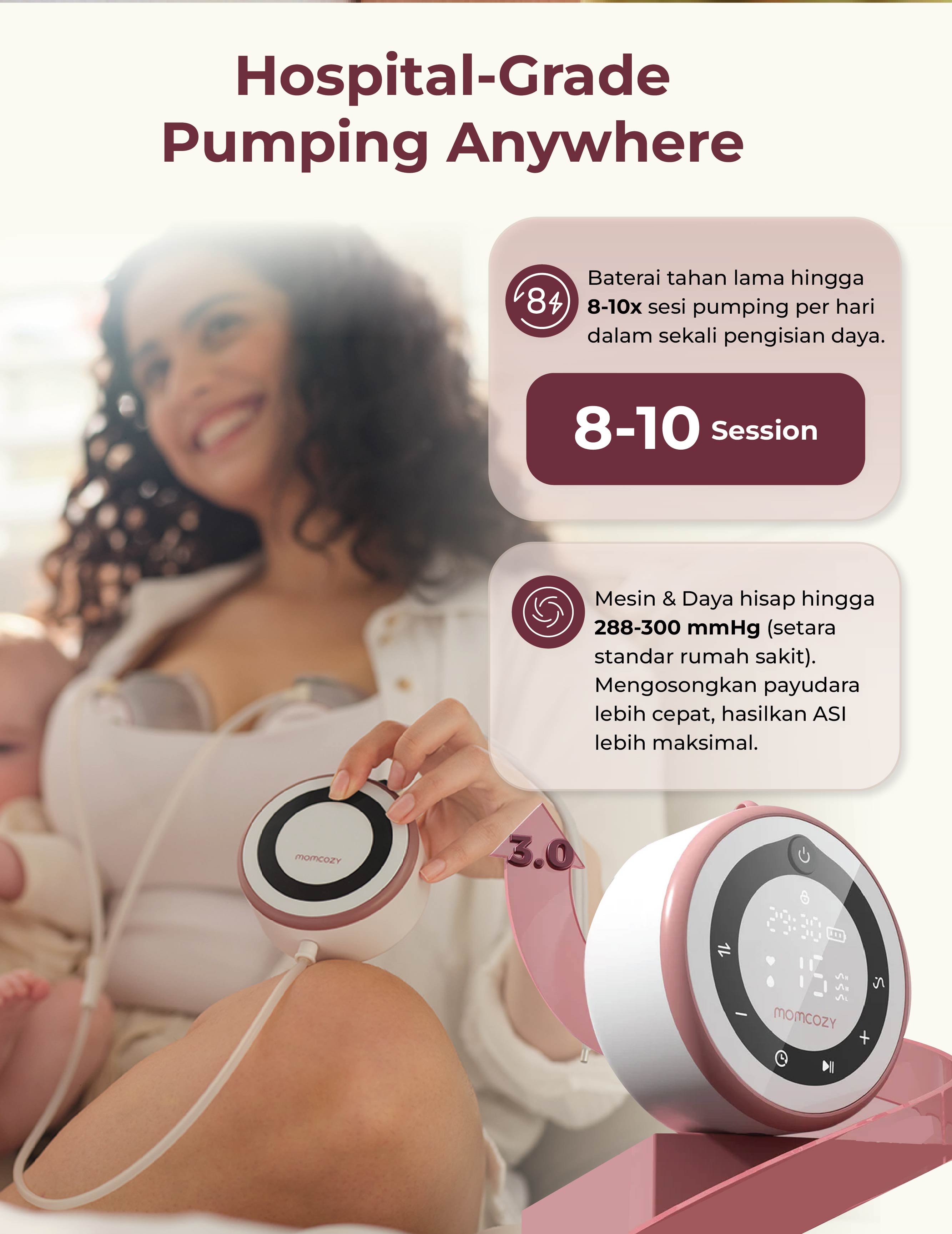 Momcozy V1 Pro Hospital-Grade Wearable Breast Pump description image