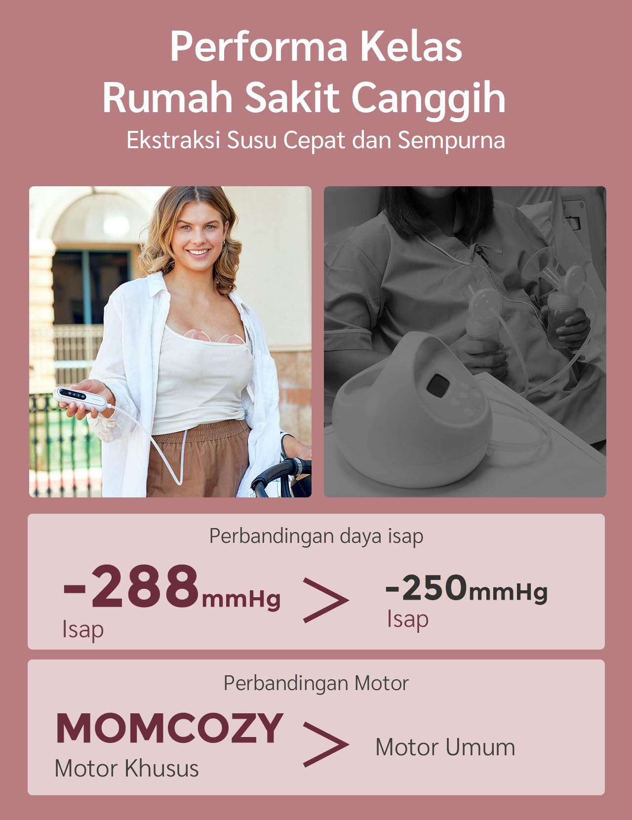 [PRE ORDER] Momcozy V2 Pro Hospital-Grade Wearable Breast Pump (Red) description image