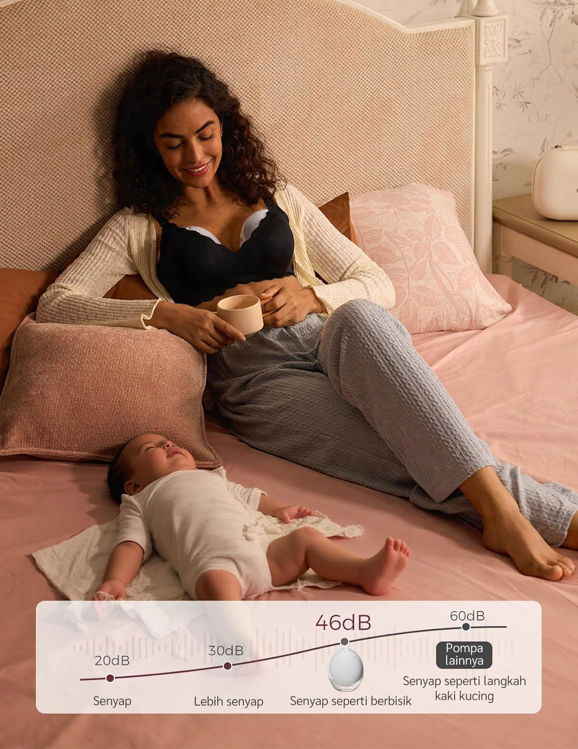 Momcozy Mobile Flow™ M9 Hands-Free Breast Pump (Red) description image