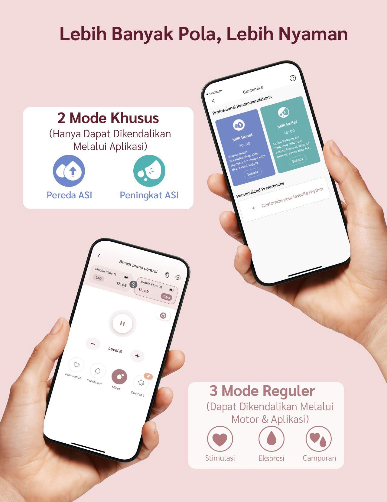 Momcozy Mobile Flow™ M9 Hands-Free Breast Pump (Red) description image