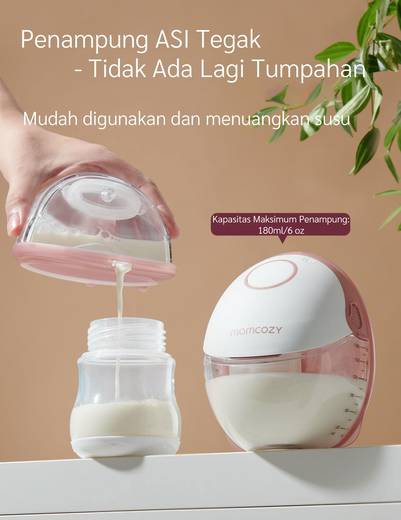 Momcozy Mobile Style™ M6 Hands-free Slim Breast Pump (Red) description image