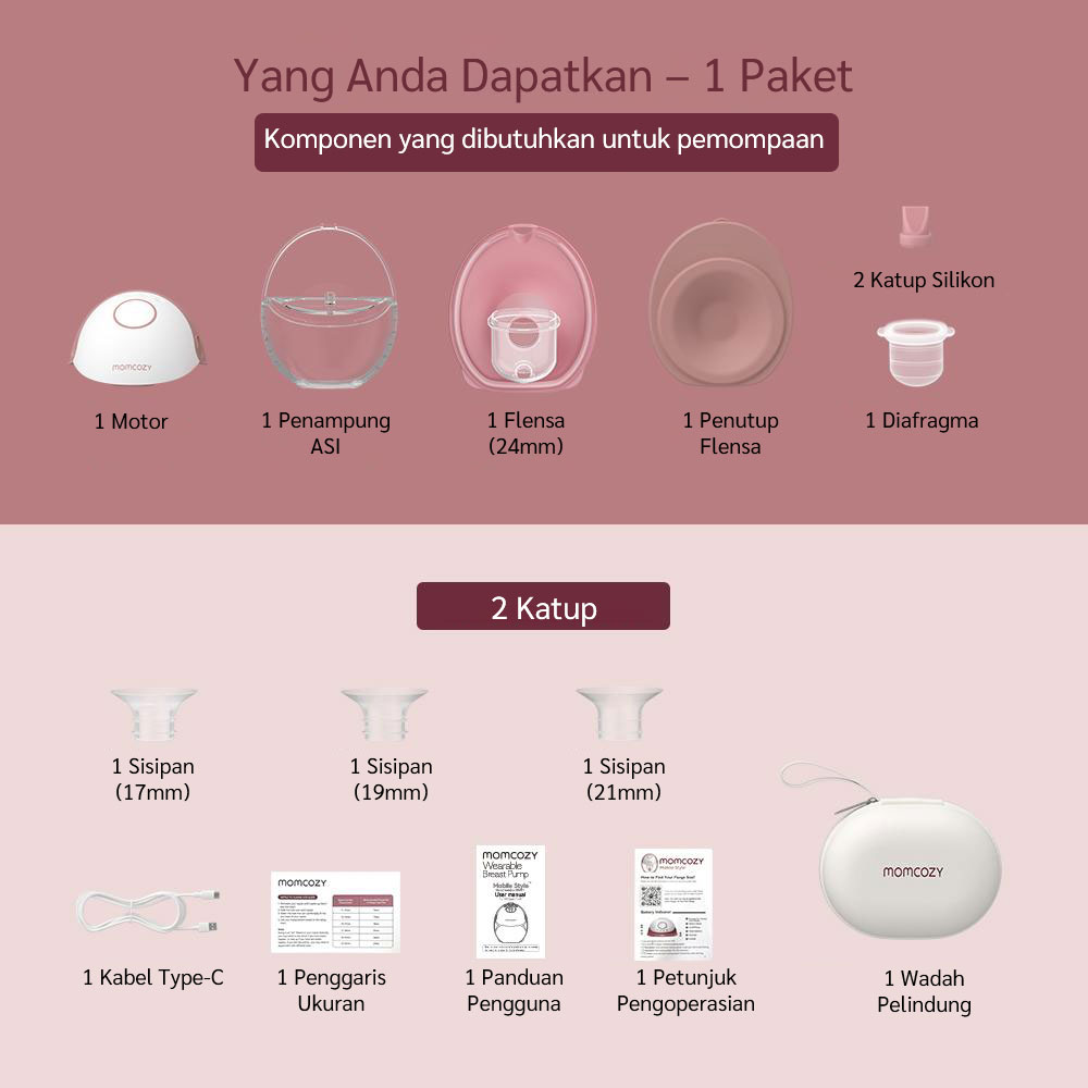 [PRE ORDER] Momcozy Mobile Style™ M6 Hands-free Slim Breast Pump (Red) description image