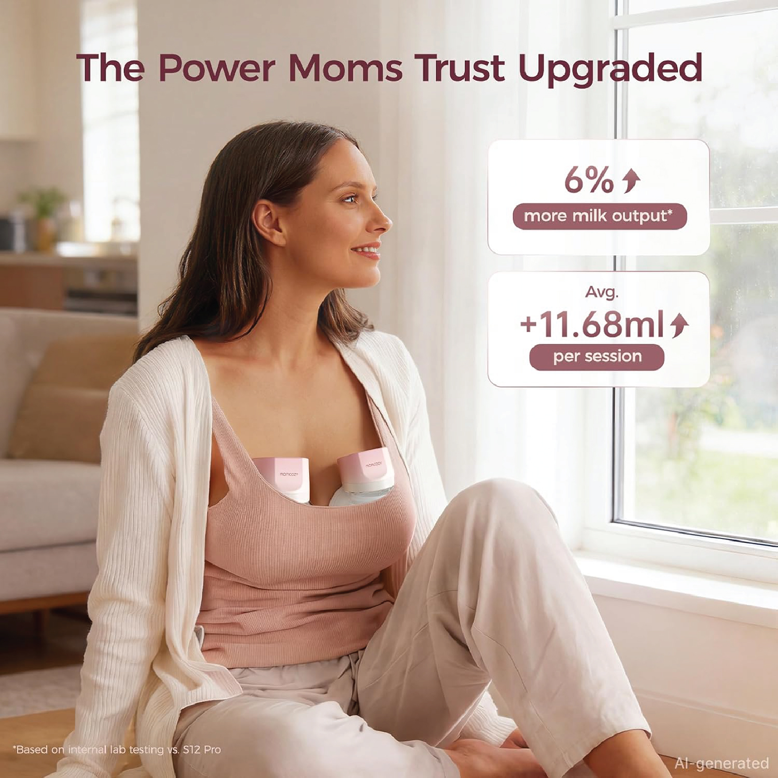 Momcozy S12 Pro Quick Breast Pump Double - Pink - Foto 6