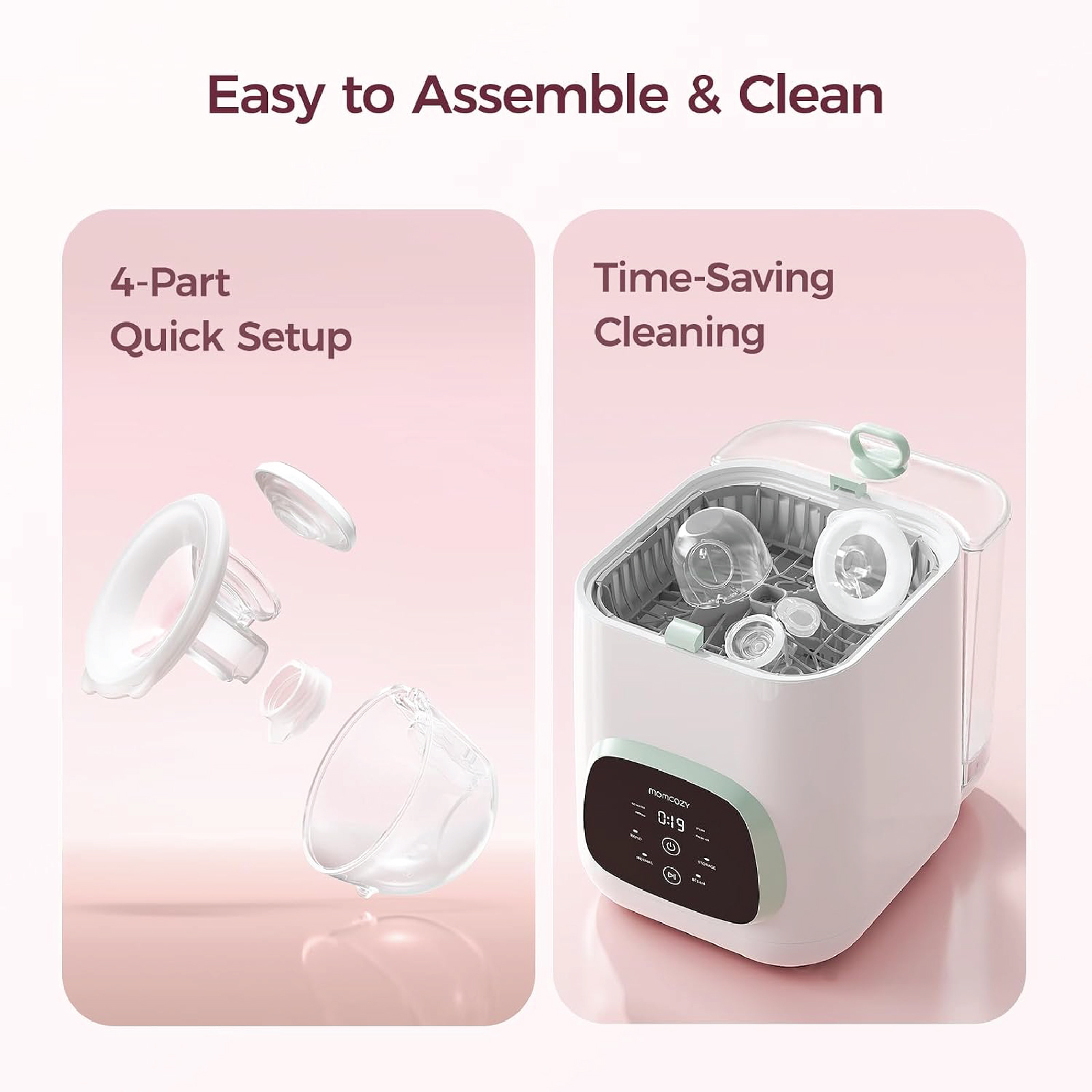 Momcozy S12 Pro Quick Breast Pump Double - Pink - Foto 3