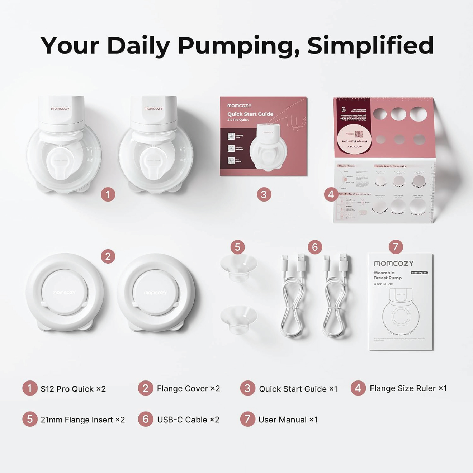 Momcozy S12 Pro Quick Breast Pump Double - Pink - Foto 5