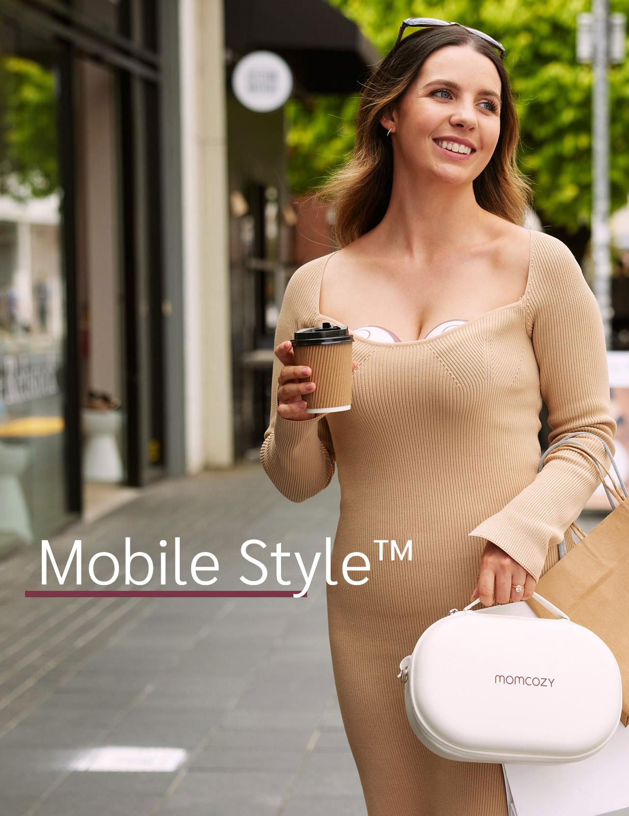 Momcozy Mobile Style™ M6 2pcs Hands-free Slim Breast Pump (Red) description image
