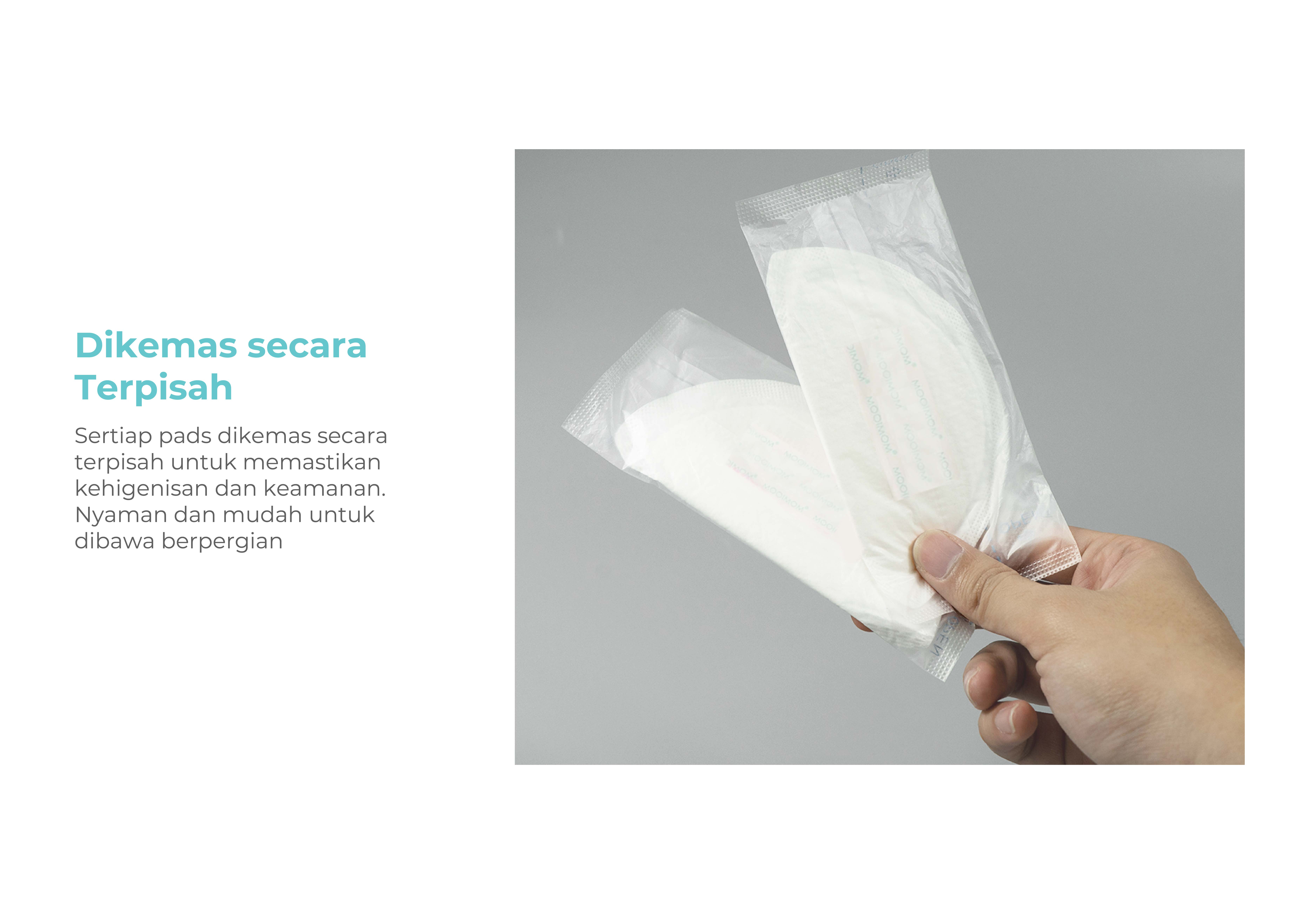 MOOIMOM Disposable Breast Pad 3D Ultra-Thin 120pcs - Penyerap ASI Sekali Pakai description image