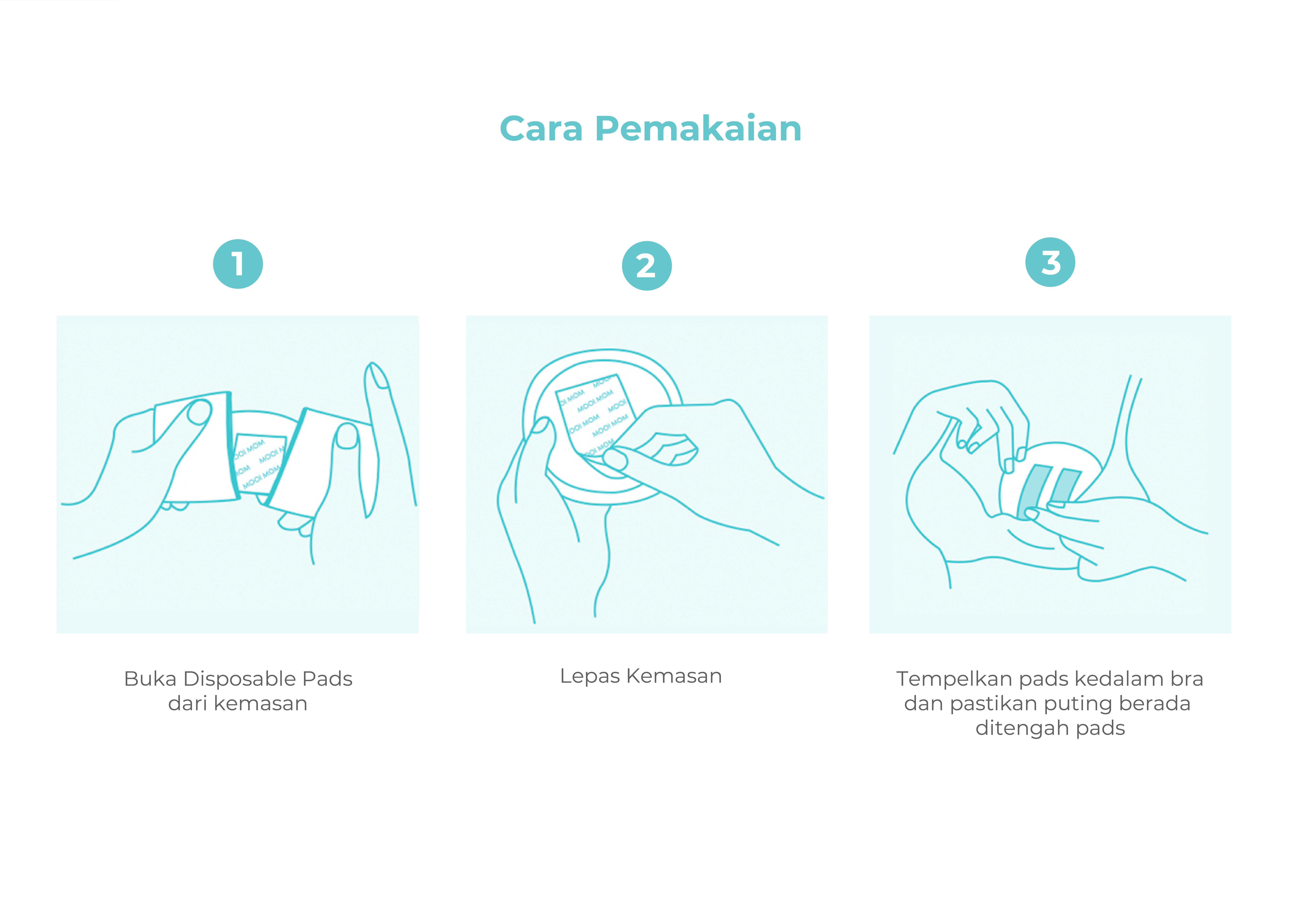 MOOIMOM Disposable Breast Pad 3D Ultra-Thin 120pcs - Penyerap ASI Sekali Pakai description image