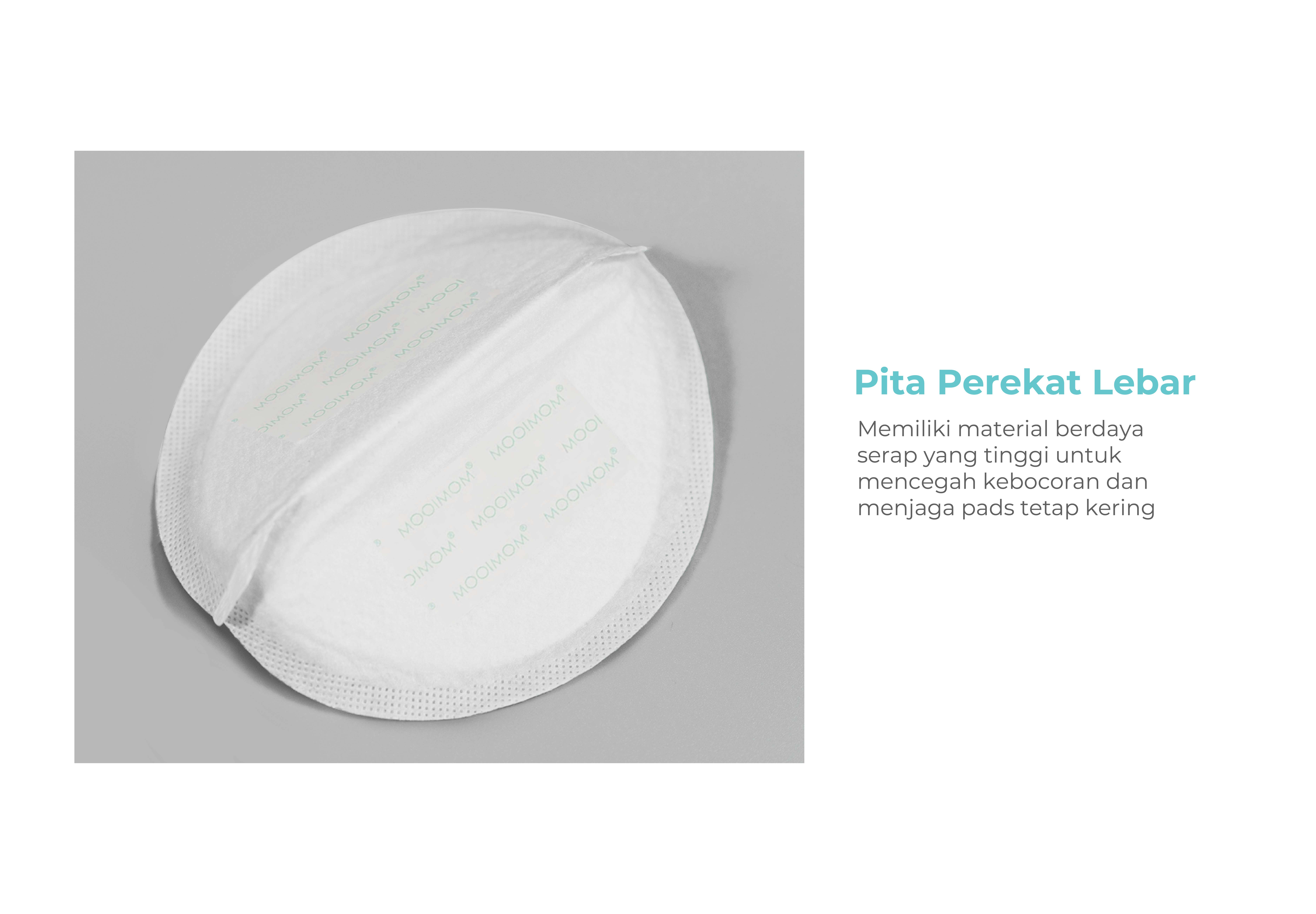 MOOIMOM Disposable Breast Pad 3D Ultra-Thin 120pcs - Penyerap ASI Sekali Pakai description image