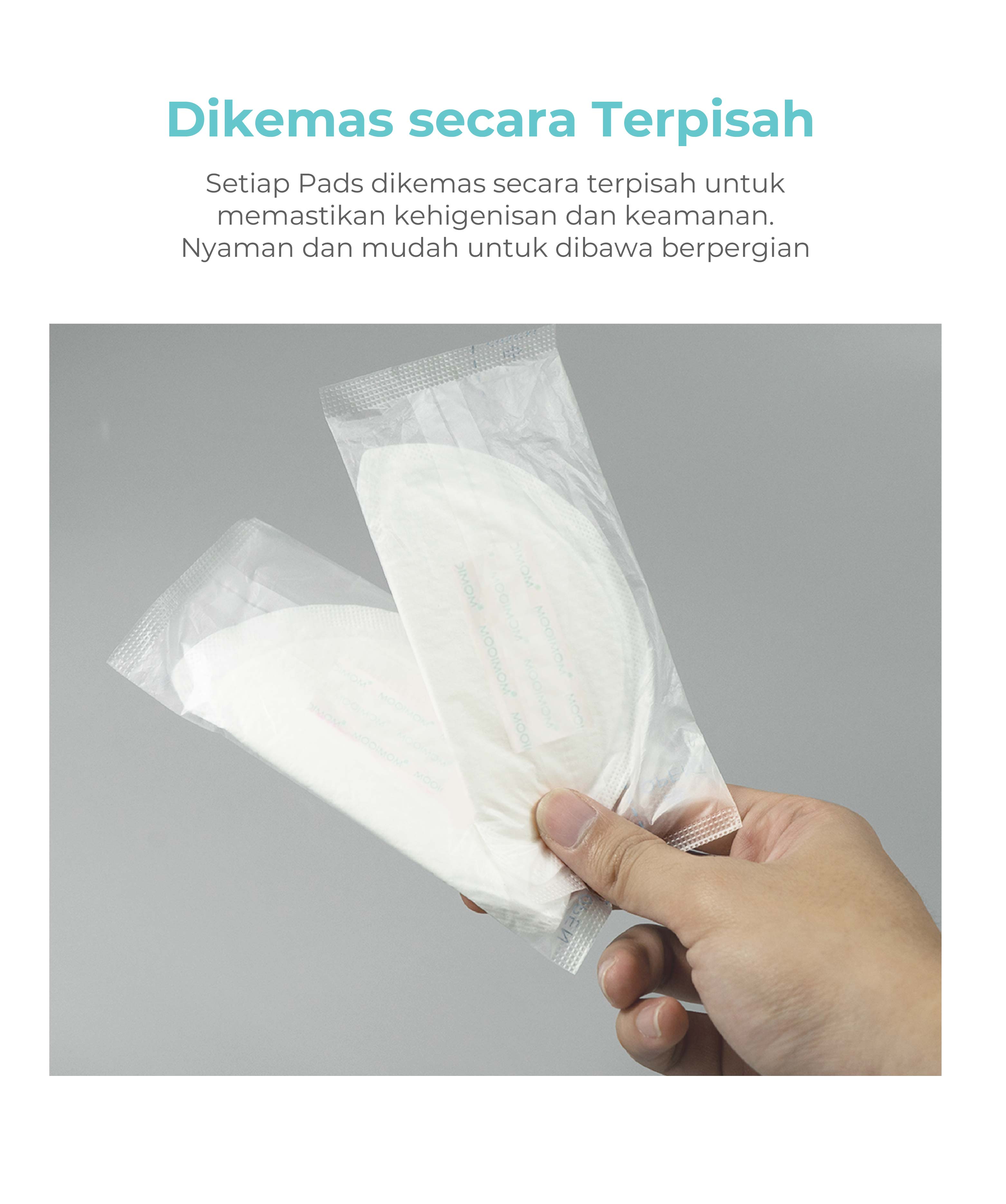 MOOIMOM Disposable Breast Pad 3D Ultra-Thin 120pcs - Penyerap ASI Sekali Pakai description image