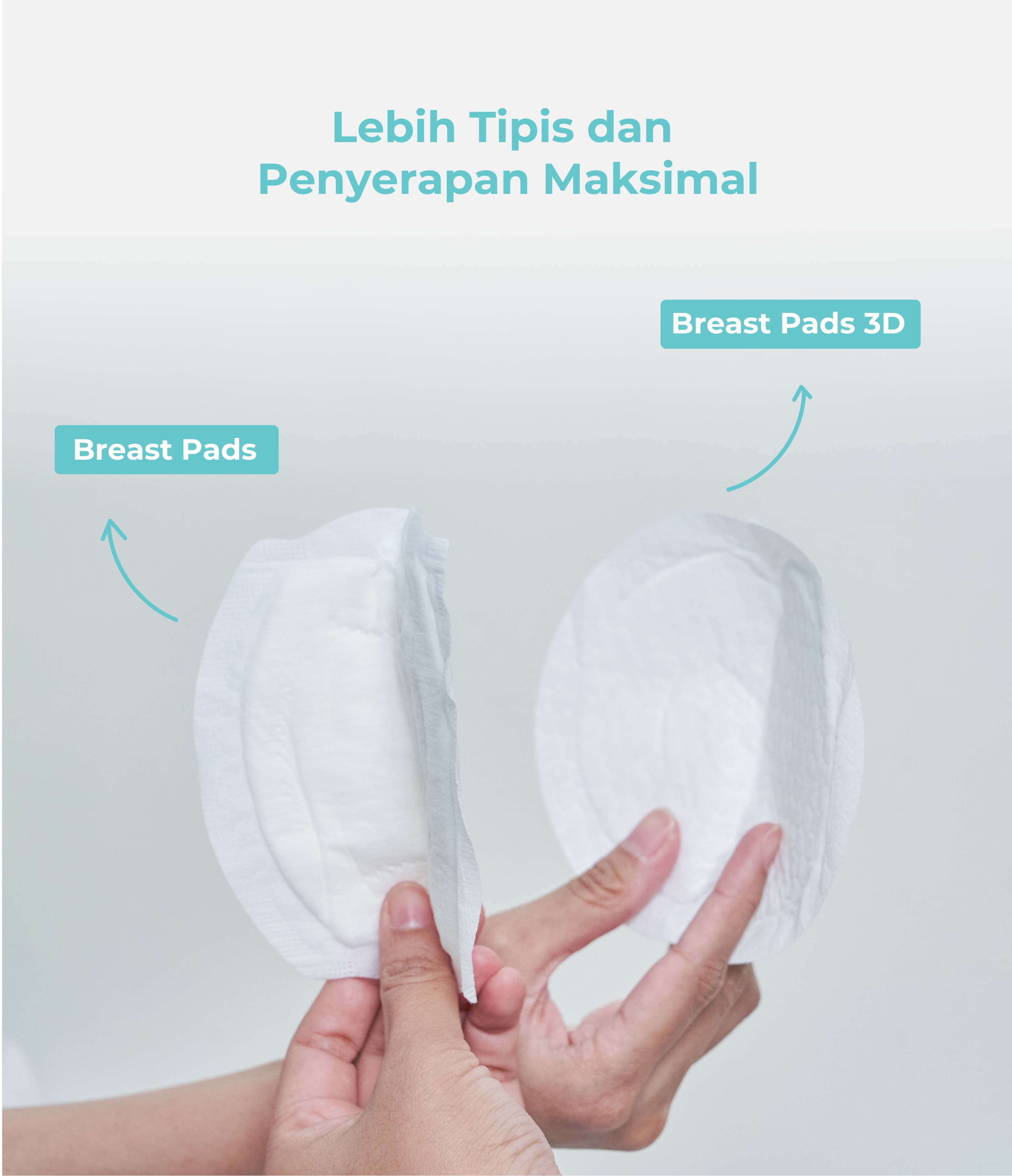 MOOIMOM Disposable Breast Pad 3D Ultra-Thin 120pcs - Penyerap ASI Sekali Pakai description image