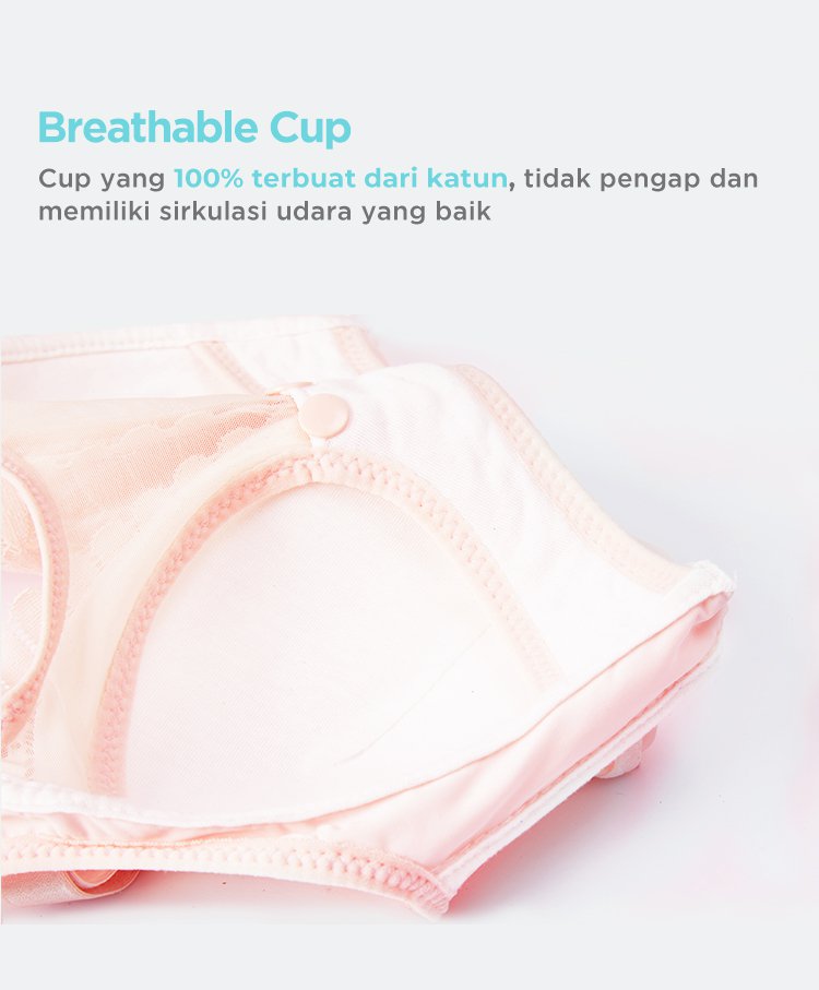 MOOIMOM Breathable Lace Maternity & Nursing Bra - Bra Hamil & Menyusui description image