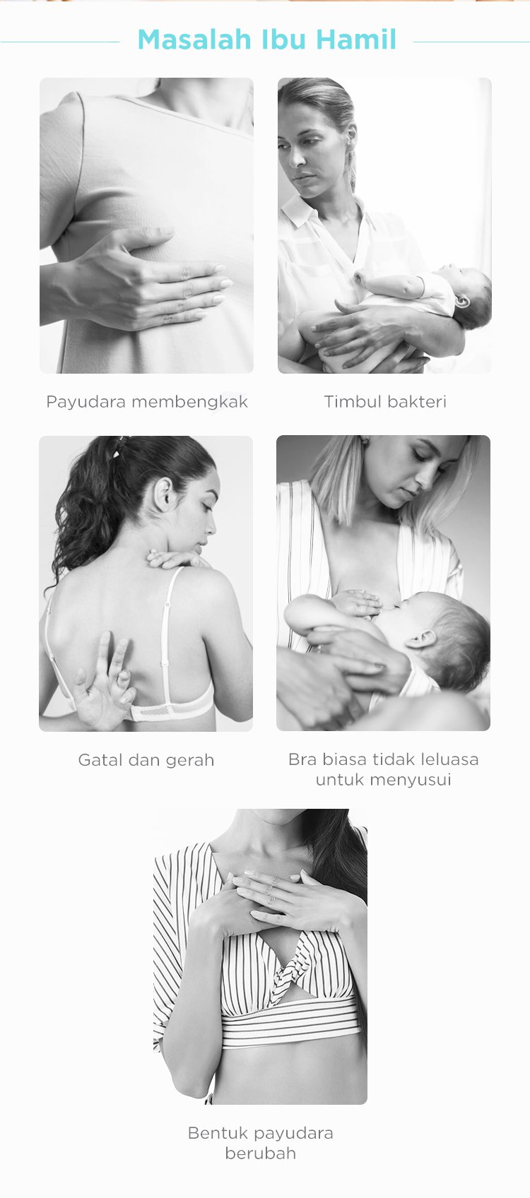 MOOIMOM Breathable Lace Maternity & Nursing Bra - Bra Hamil & Menyusui description image