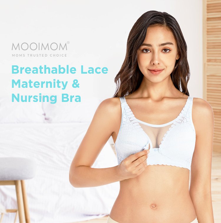 MOOIMOM Breathable Lace Maternity & Nursing Bra - Bra Hamil & Menyusui description image