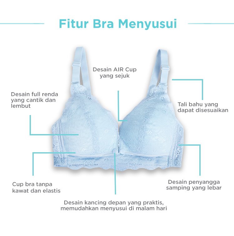 MOOIMOM Floral Lace Maternity & Nursing Bra - Bra Hamil & Menyusui description image