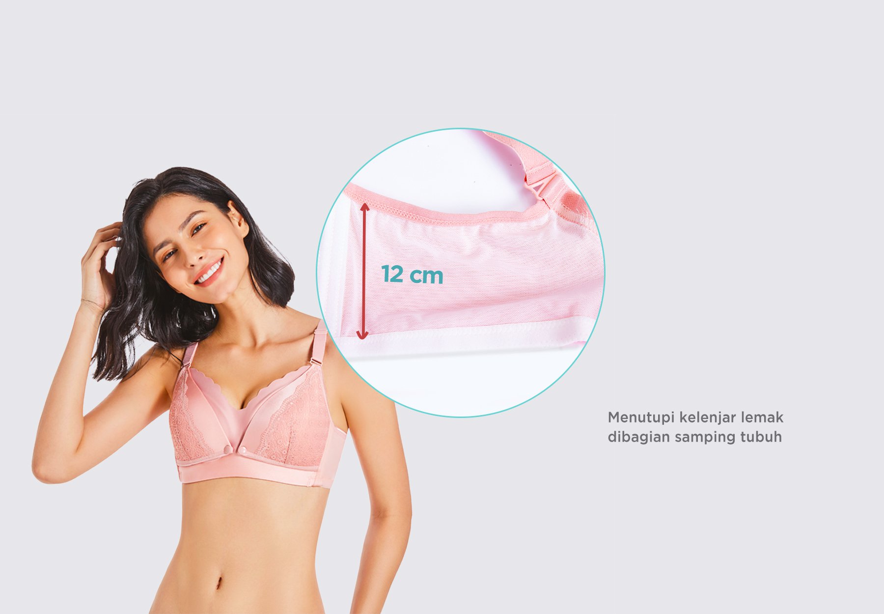 MOOIMOM Satin Lace Maternity & Nursing Bra - Bra Hamil & Menyusui description image