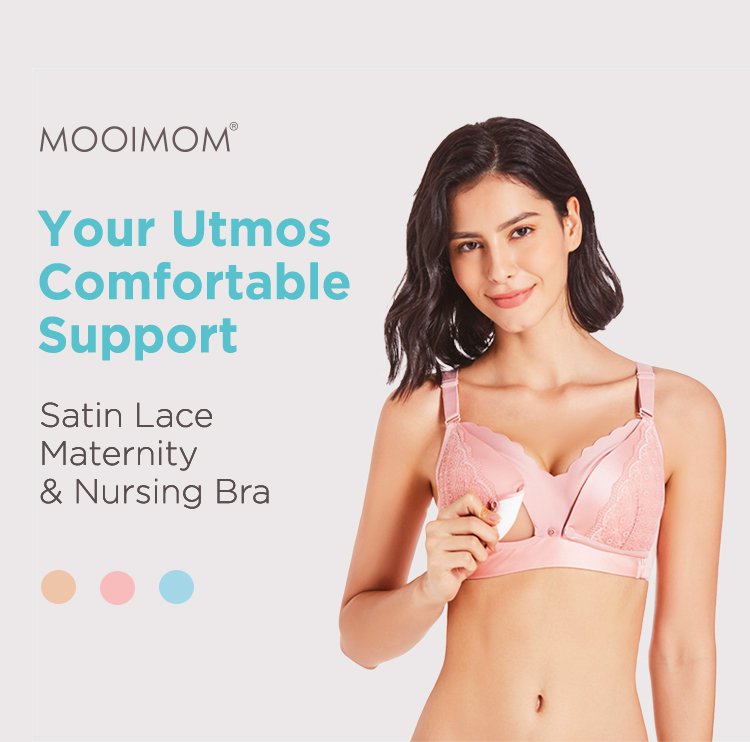 MOOIMOM Satin Lace Maternity & Nursing Bra - Bra Hamil & Menyusui description image