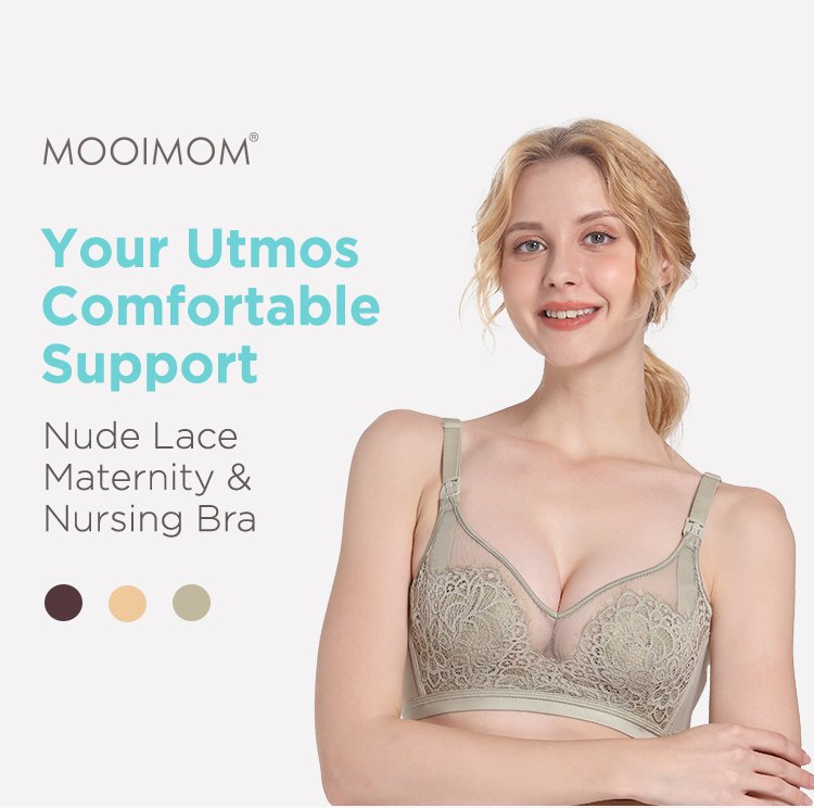 MOOIMOM Nude Lace Maternity & Nursing Bra - Bra Hamil & Menyusui description image