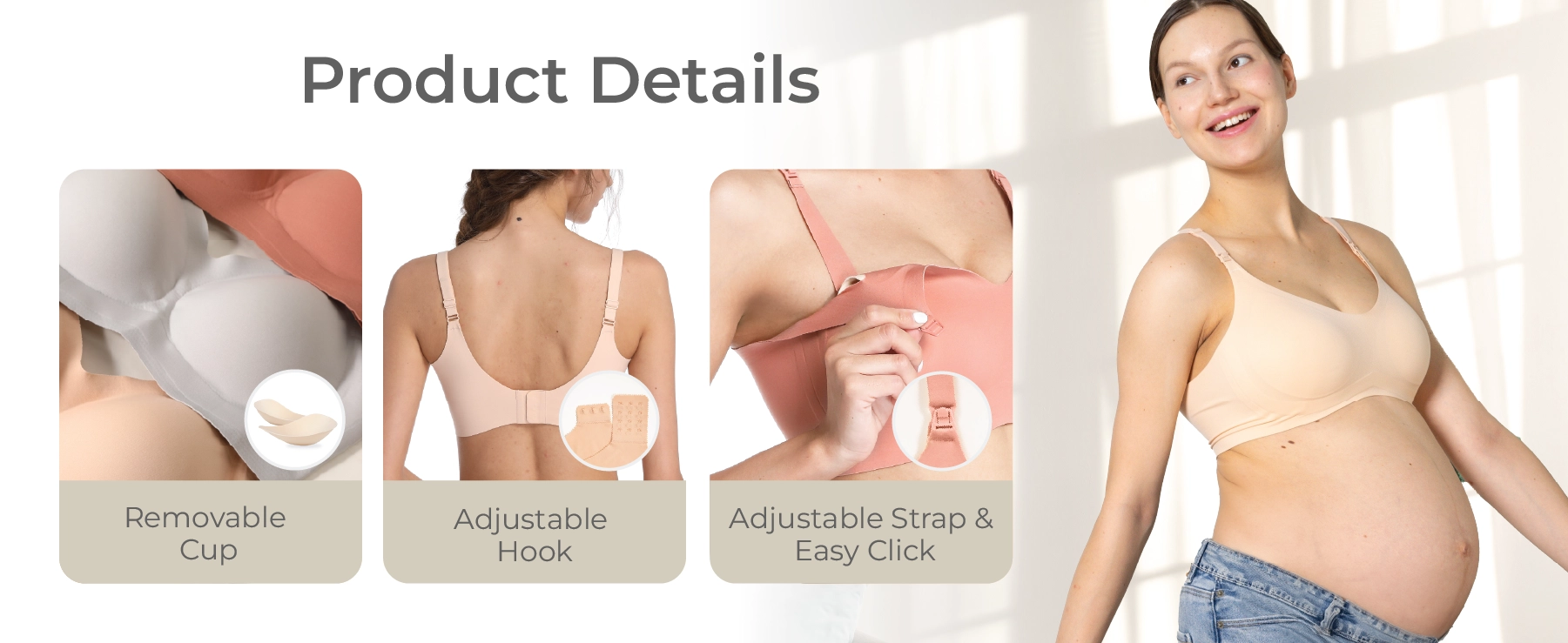 MOOIMOM Delicate Maternity & Nursing Bra - Bra Hamil & Menyusui Lembut description image