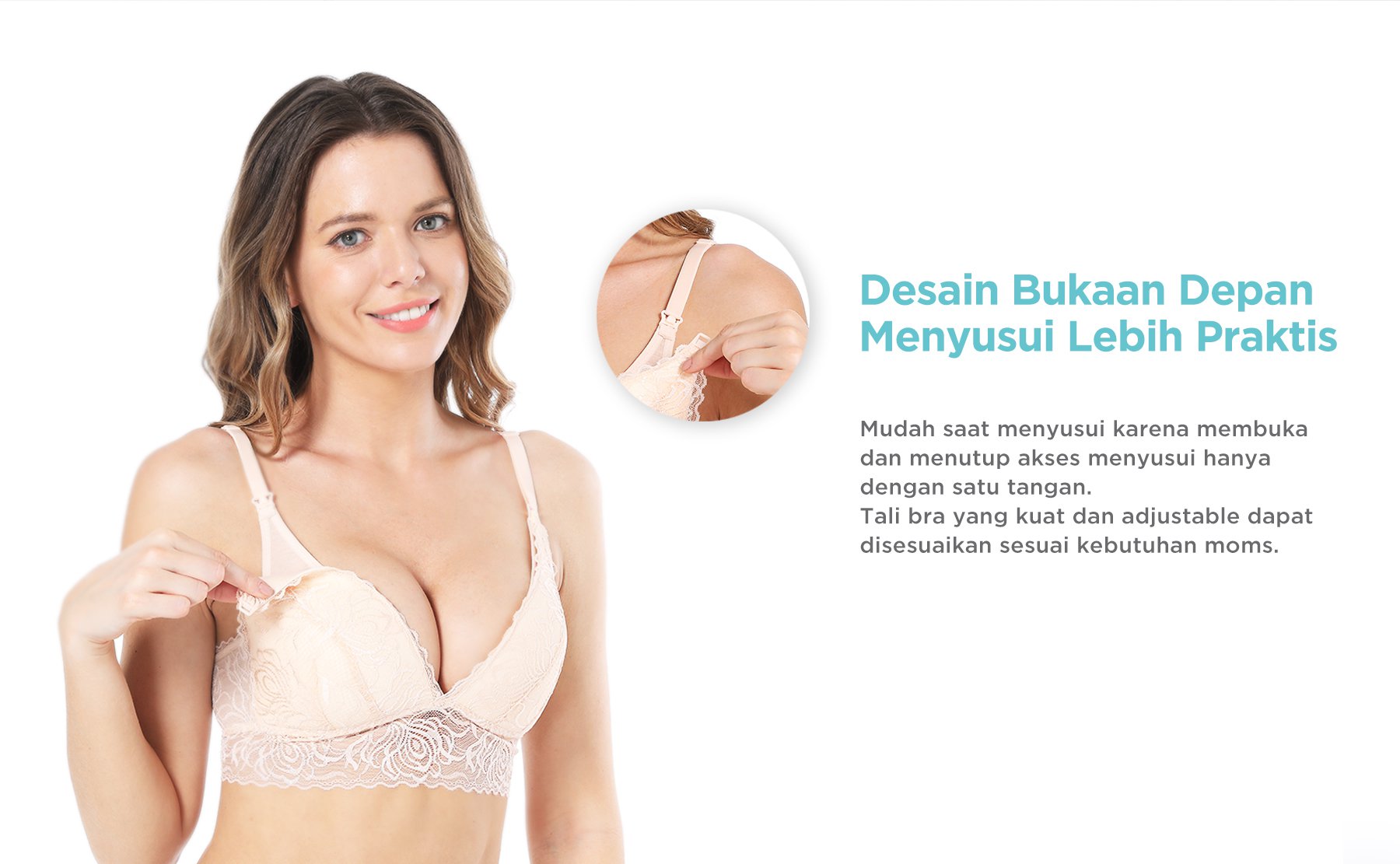 MOOIMOM Saxe Lace Maternity & Nursing Bra - Bra Hamil & Menyusui Nyaman description image