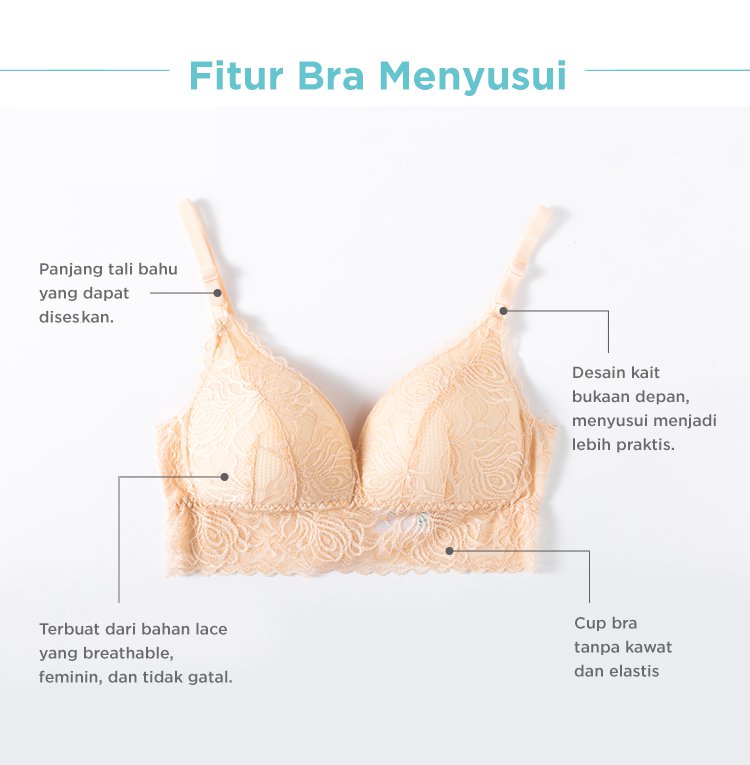 MOOIMOM Saxe Lace Maternity & Nursing Bra - Bra Hamil & Menyusui Nyaman description image