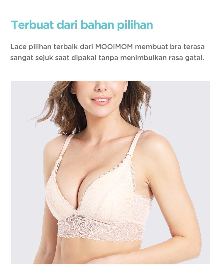 MOOIMOM Saxe Lace Maternity & Nursing Bra - Bra Hamil & Menyusui Nyaman description image