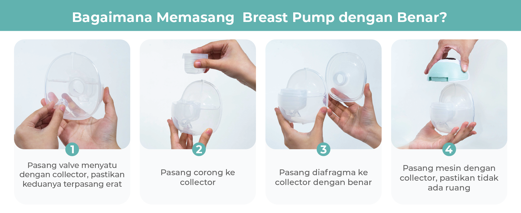 MOOIMOM Wireless Electric Breast Pump M3 (2 pieces) - Pompa ASI Elektrik Wireless description image