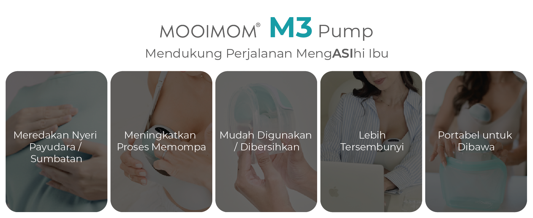 MOOIMOM Wireless Electric Breast Pump M3 (2 pieces) - Pompa ASI Elektrik Wireless description image