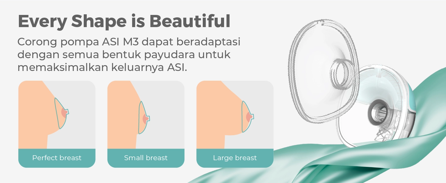 MOOIMOM Wireless Electric Breast Pump M3 2 Pcs - Pompa ASI Elektrik Wireless description image