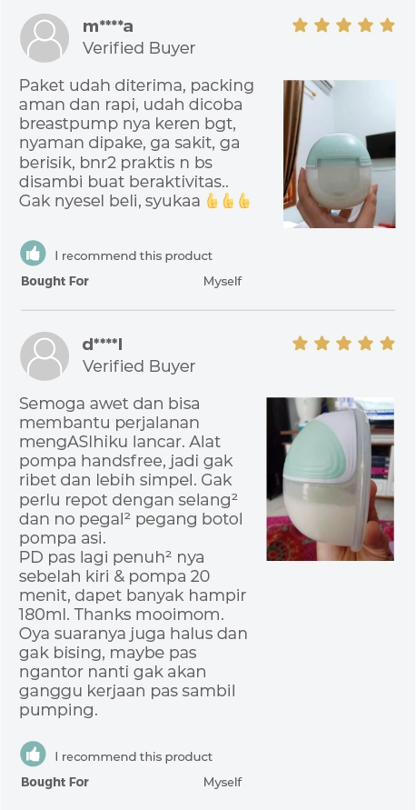 MOOIMOM Wireless Electric Breast Pump M3 2 Pcs - Pompa ASI Elektrik Wireless description image