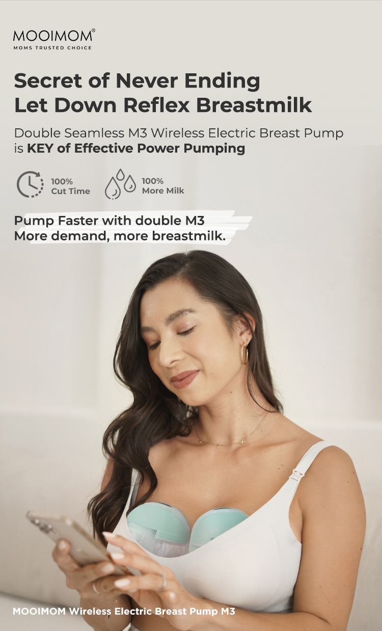 MOOIMOM Wireless Electric Breast Pump M3 2 Pcs - Pompa ASI Elektrik Wireless description image