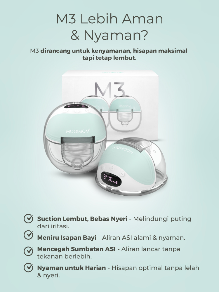 MOOIMOM Wireless Electric Breast Pump M3 2 Pcs - Pompa ASI Elektrik Wireless description image