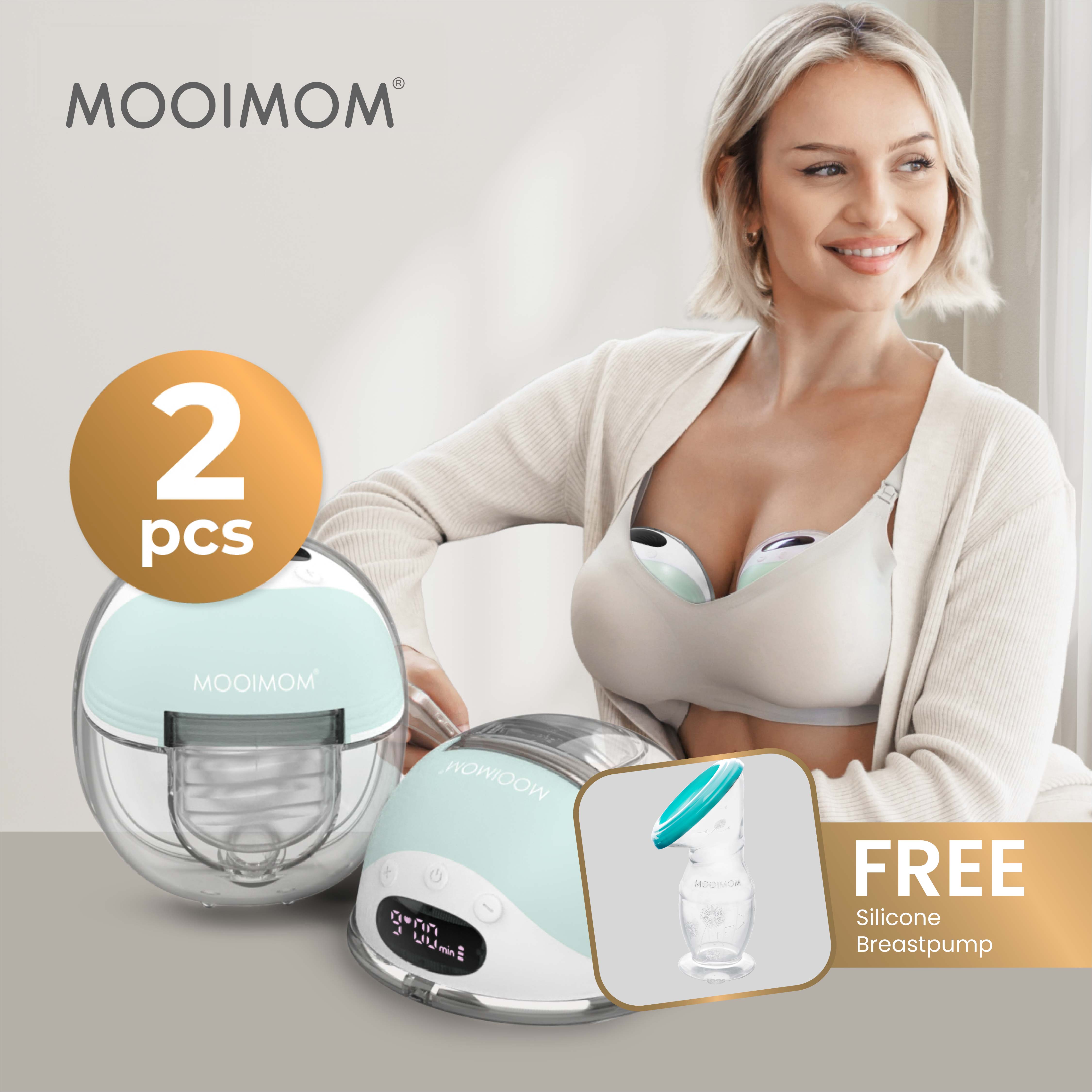 MOOIMOM Wireless Electric Breast Pump M3 2 Pcs - Pompa ASI Elektrik Wireless