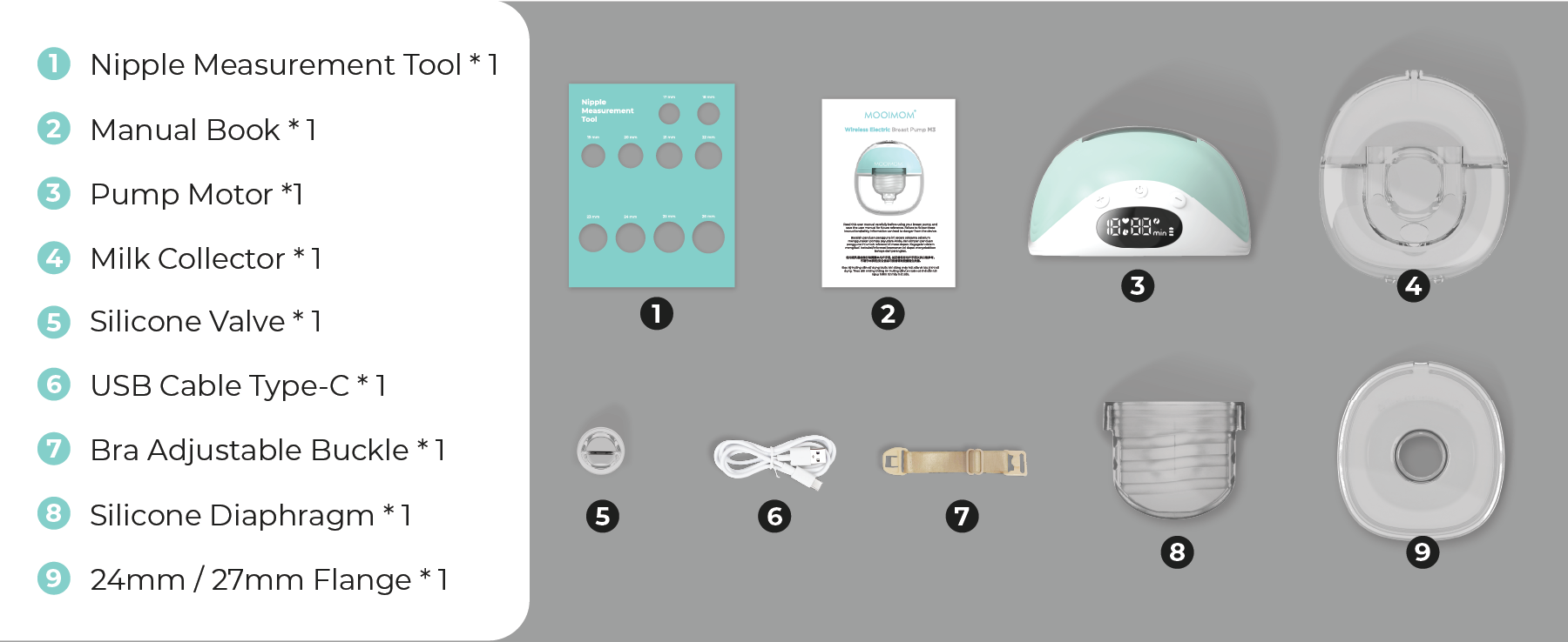 MOOIMOM Bundle Breastpump M3 X Cooler Bag description image
