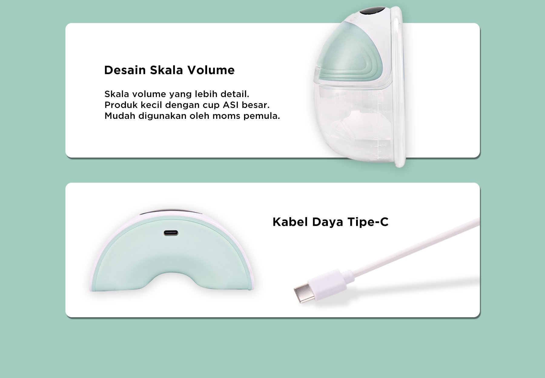 [PRE ORDER] MOOIMOM Wireless Electric Breast Pump M3 x MOOIMOM Breastmilk Storage Bags 120ml - Pompa ASI Elektrik Wireless M3 description image