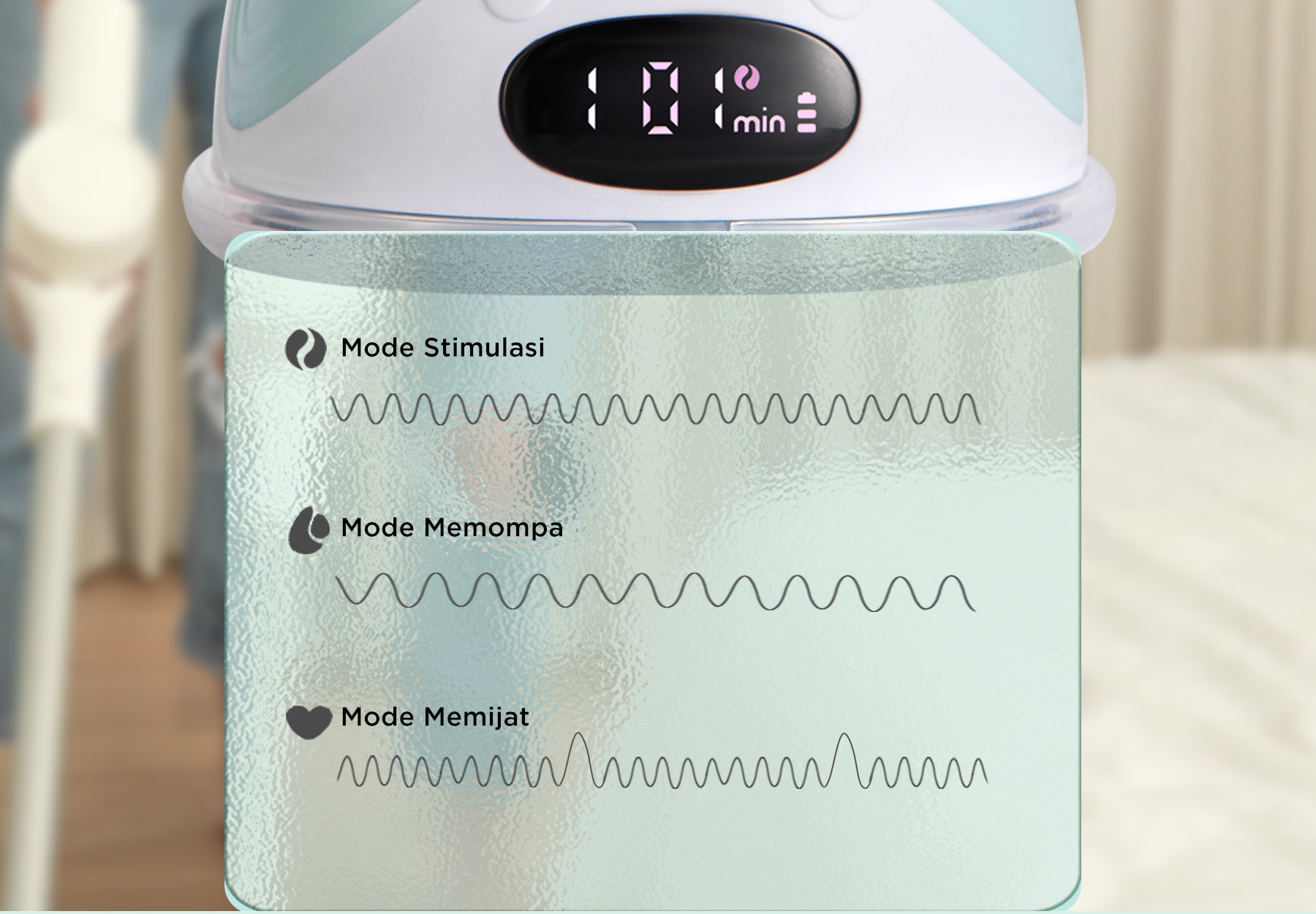 MOOIMOM Wireless Electric Breast Pump M3 with mooikind Baby Wet Wipes description image