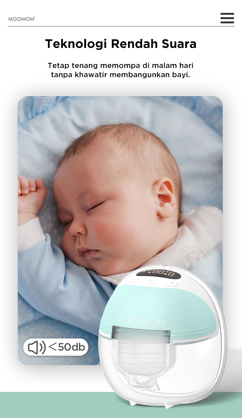 MOOIMOM Wireless Electric Breast Pump M3 with mooikind Baby Wet Wipes description image