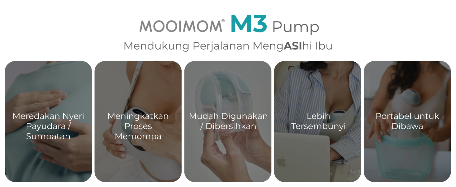 MOOIMOM Wireless Electric Breast Pump M3 - Pompa ASI Elektrik Wireless M3 description image