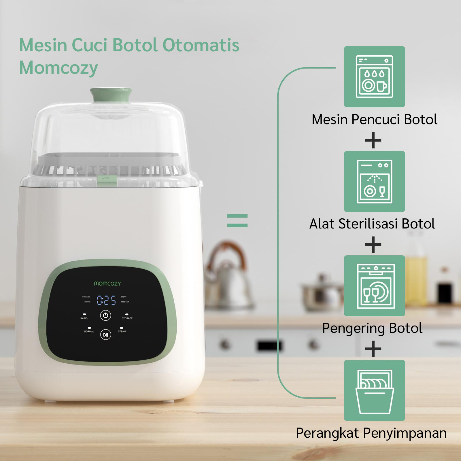 Momcozy KleanPal Pro Baby Bottle Washer and Sterilizer description image