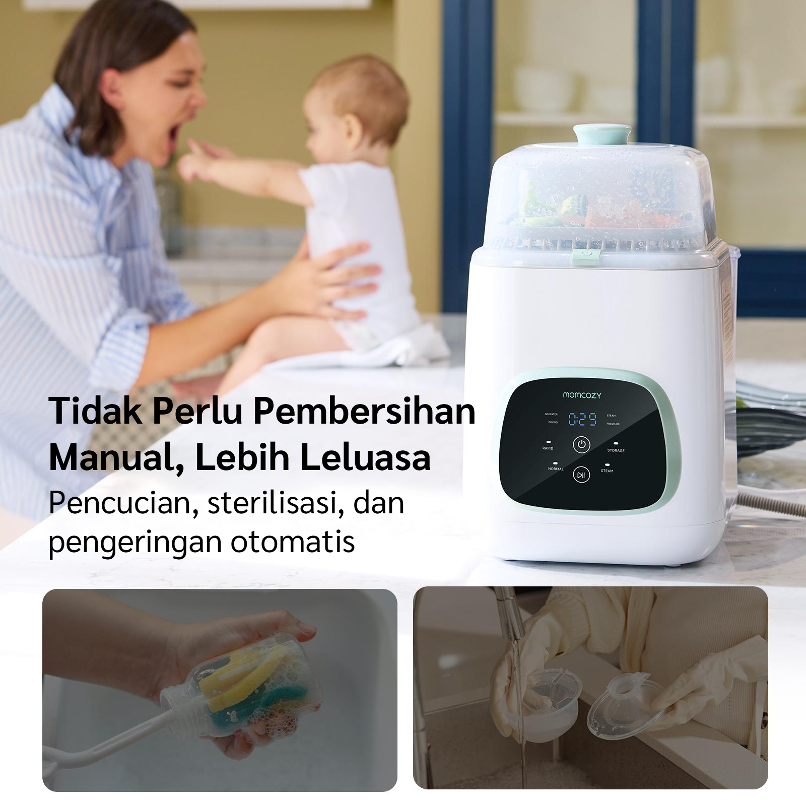 Momcozy KleanPal Pro Baby Bottle Washer and Sterilizer description image