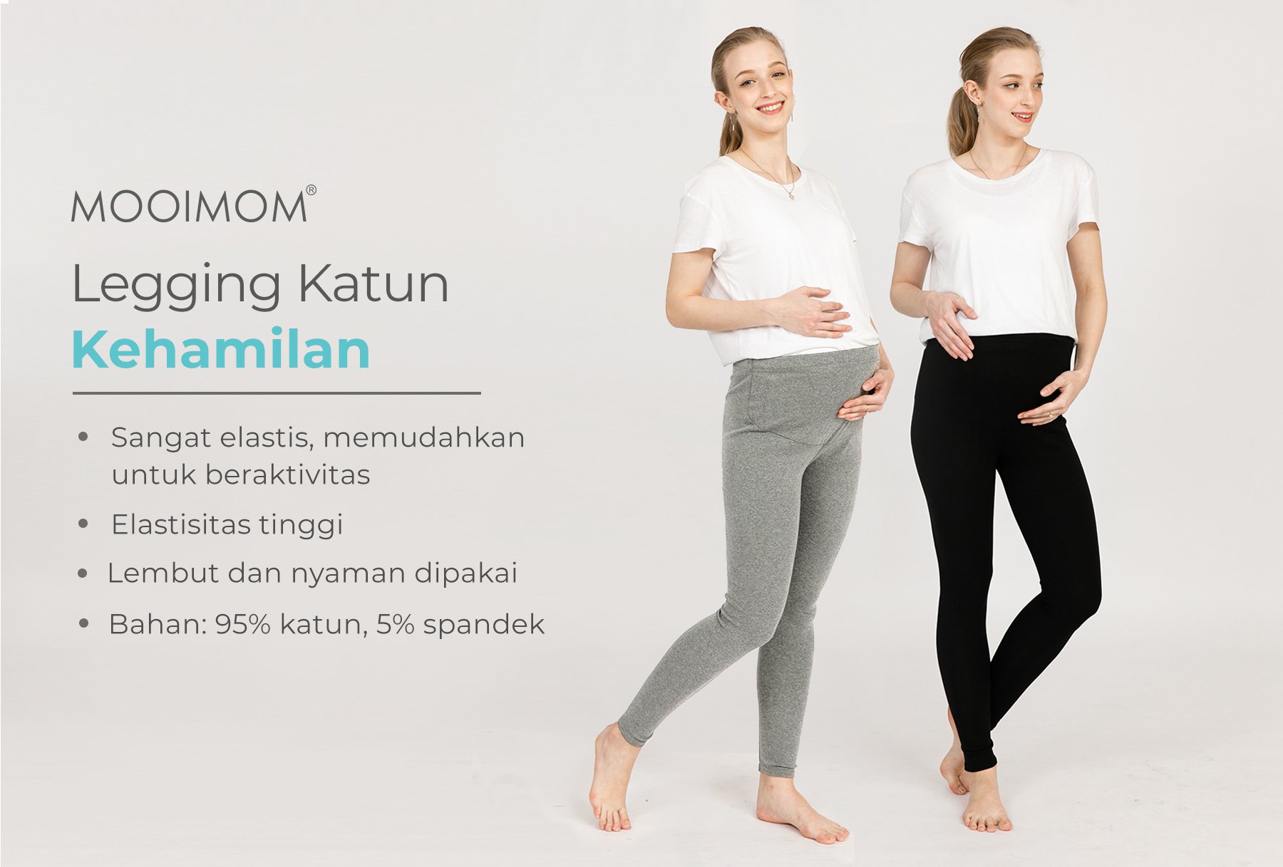 MOOIMOM Modal Maternity Legging - Celana Legging Hamil description image