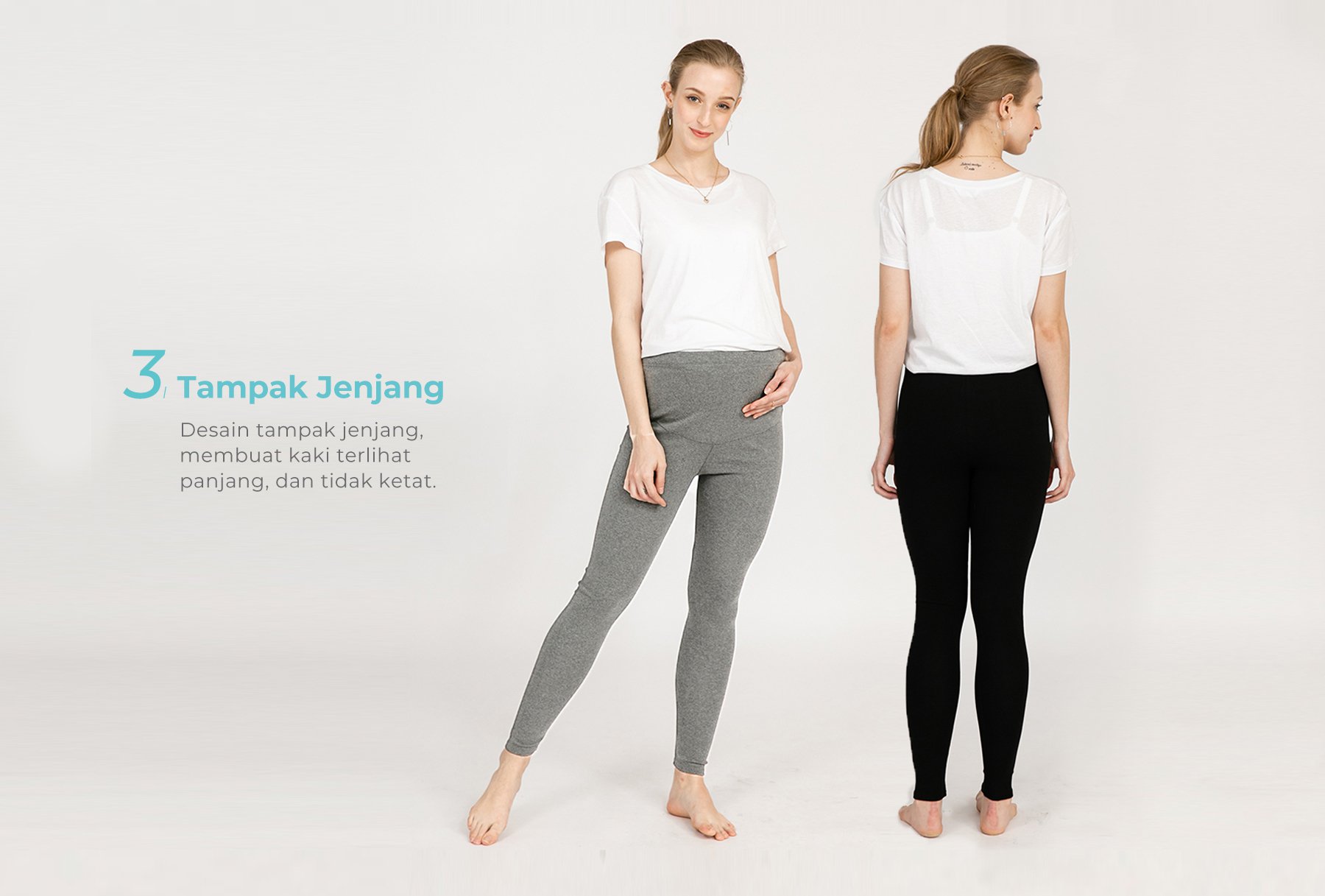 MOOIMOM Modal Maternity Legging - Celana Legging Hamil description image