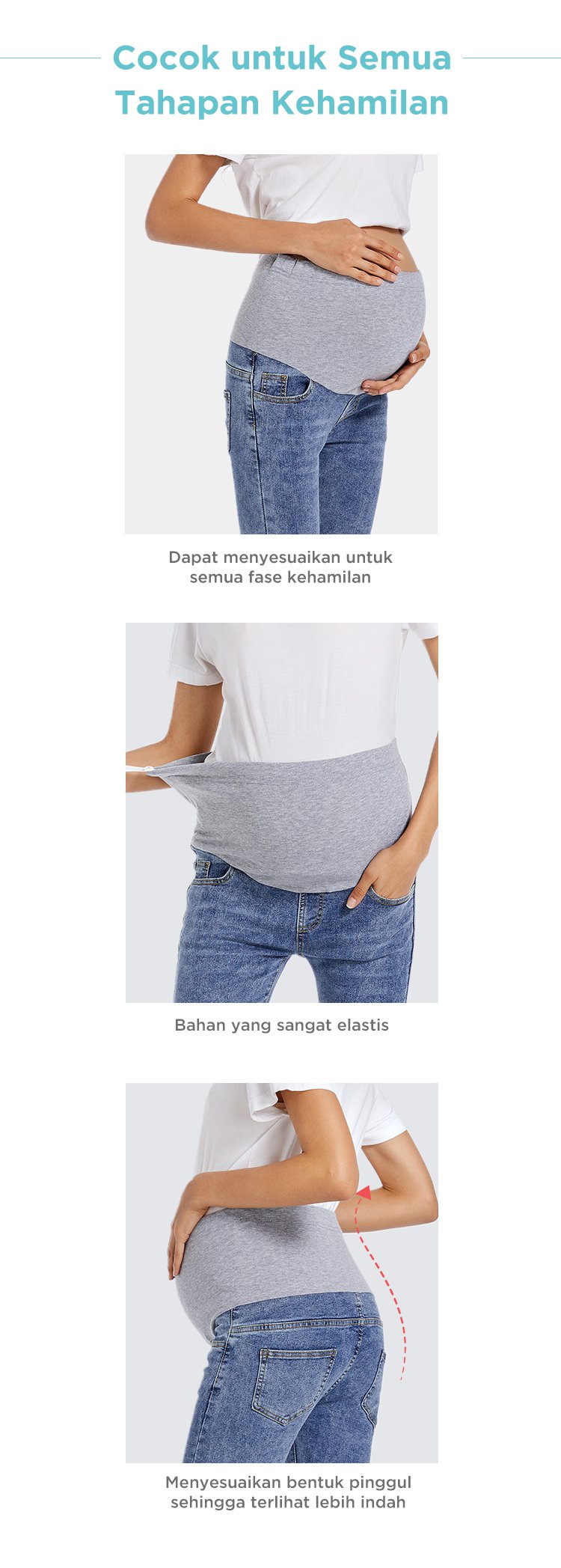 MOOIMOM Slim Middle Cut Maternity Jeans - Celana Jeans Hamil description image