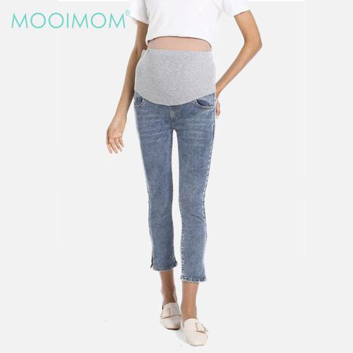 MOOIMOM Slim Middle Cut Maternity Jeans - Celana Jeans Hamil image